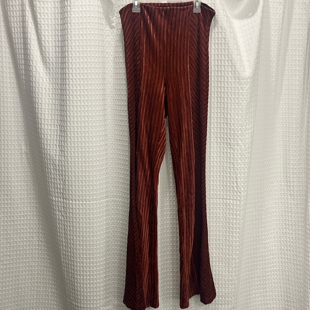 Free People Velour Flare Stretchy Pants Size M